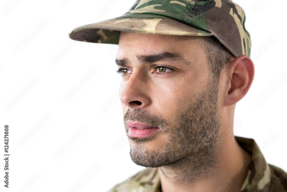 Close-up of confident soldier Close-up of confident soldier