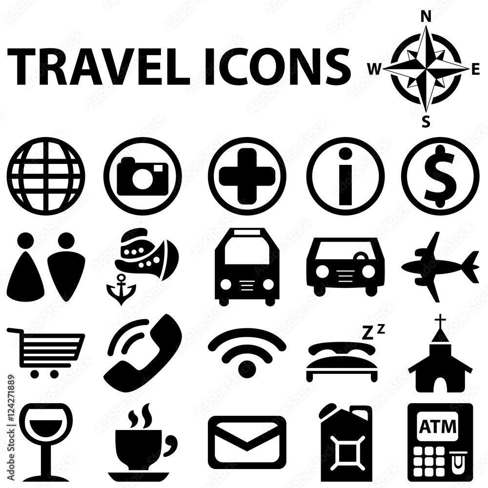 Travel icons set Travel icons set