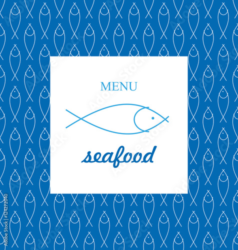 Seafood menu design. Corporate identity. Document template