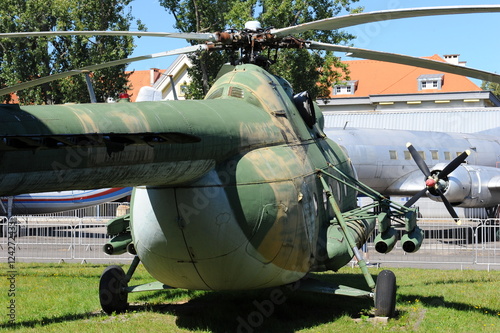Rear view of Russian military helicopter 