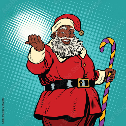 African American black Santa Claus