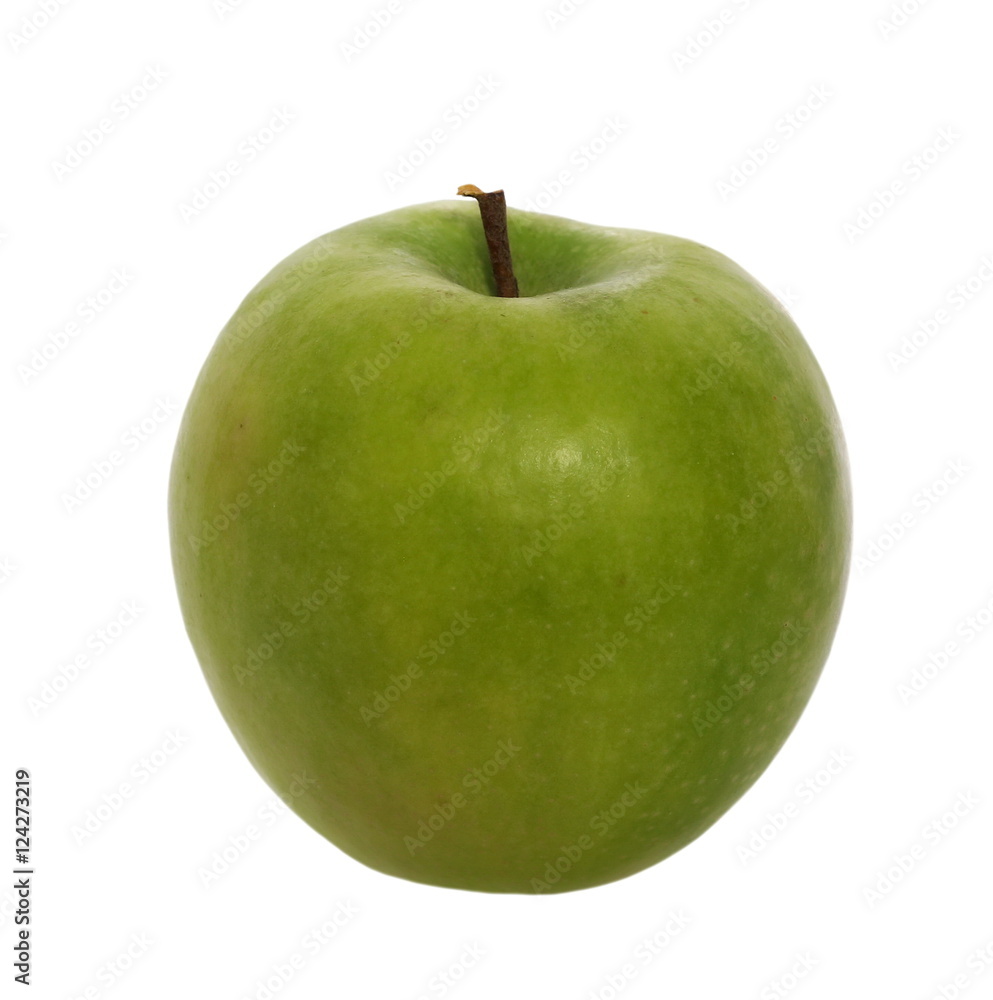 green apple isolated on white background, with clipping path