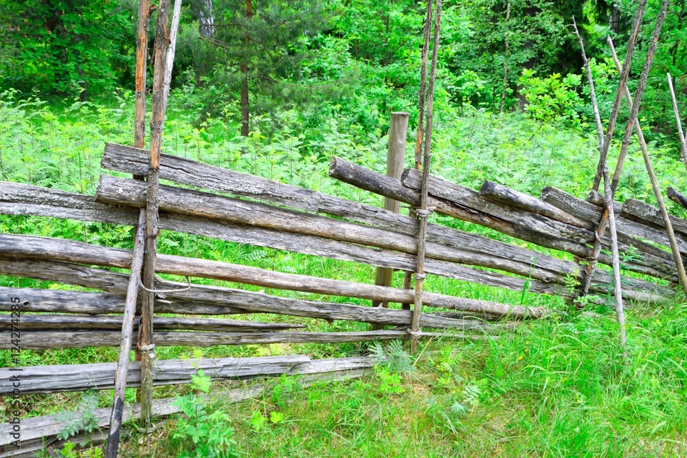 Traditional Finnish rural wooden fence Traditional Finnish rural wooden fence