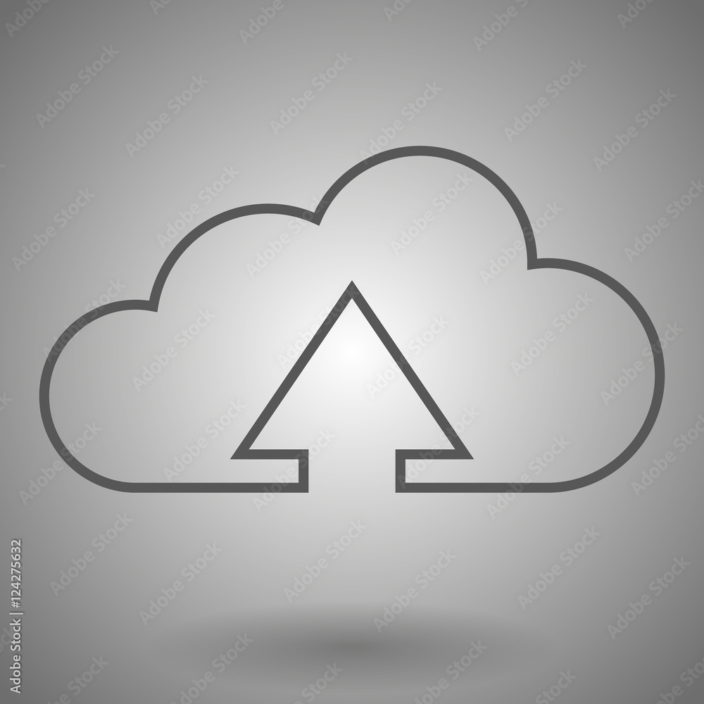 the linear cloud icon vector illustration on gray background the linear cloud icon vector illustration on gray background