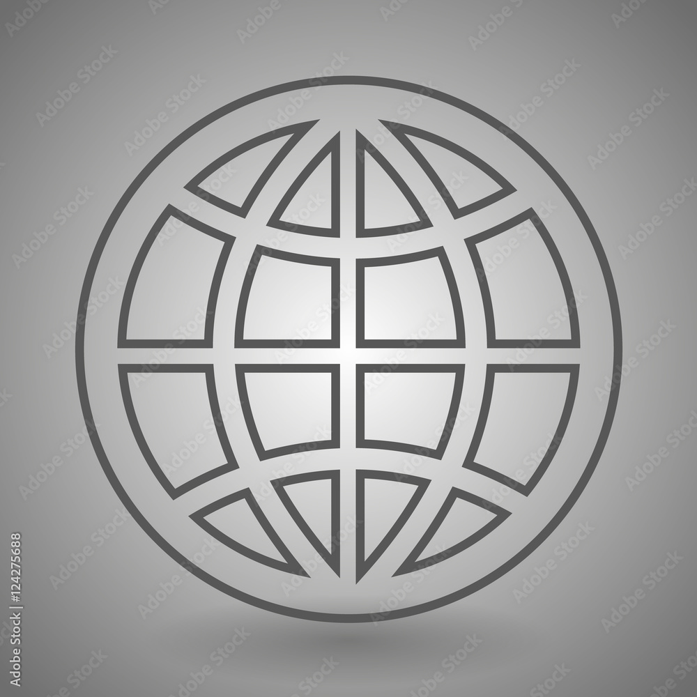 Earth globe icon - vector linear simple symbol or logo Earth globe icon - vector linear simple symbol or logo