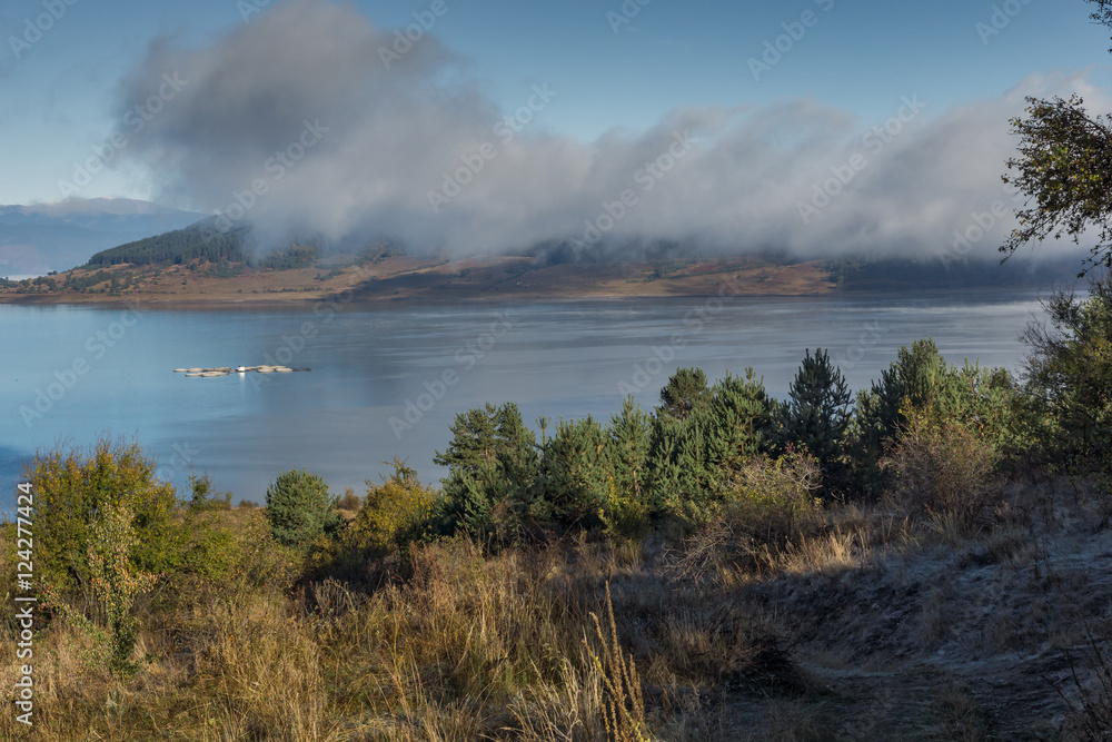 Autumn panorama of Batak Reservoir, Pazardzhik Region, Bulgaria