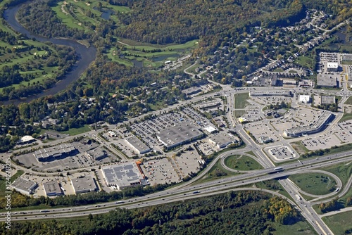 aerial view of the Kitchener Waterloo region in Ontario Canada