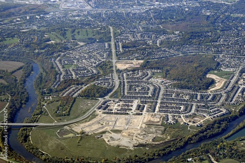 aerial view of the Kitchener Waterloo region in Ontario Canada