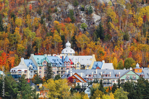 Mont tremblant village in autumn;Laurentians quebec canada photo