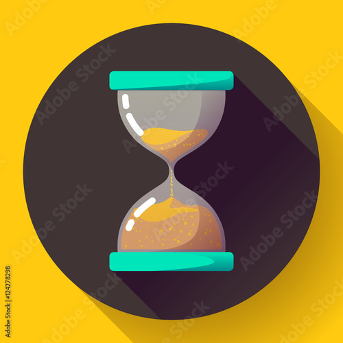 old vintage hourglass icon flat vector - time symbol
