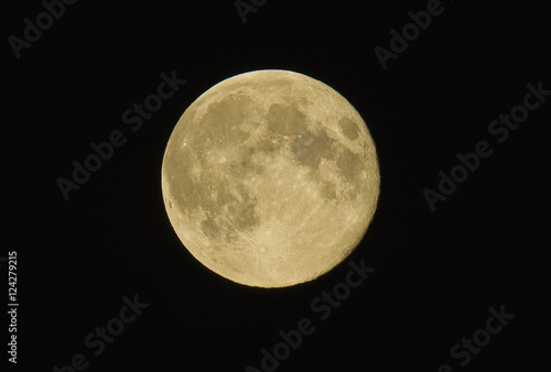 Details on the surface of a full moon in a dark sky;Anchorage alaska united states of america photo