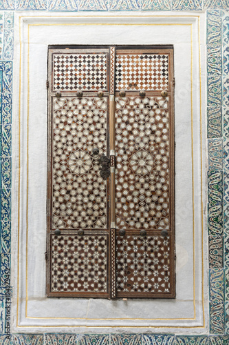 Design on closed shutters in the topkapi palace;Istanbul turkey photo