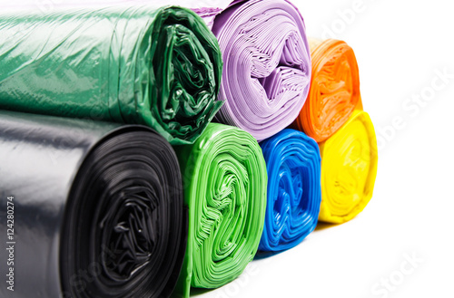 Colored garbage bags