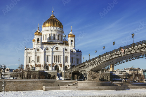 The Cathedral of Christ the Savior in winter, Moscow, Russia
