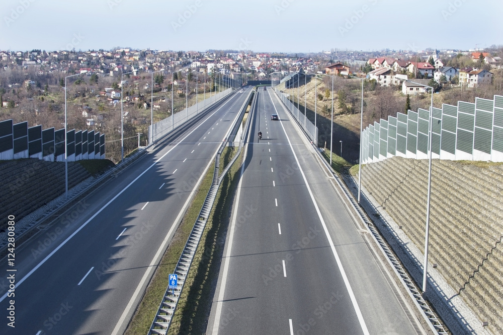 View of the highway from the bridge