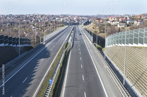 View of the highway from the bridge