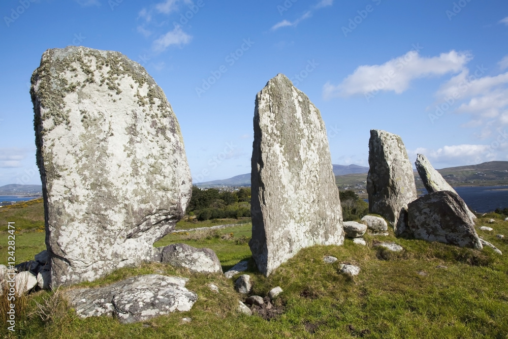 Stone alignment near waterville at the ring of kerry;County kerry, ireland Stone alignment near waterville at the ring of kerry;County kerry, ireland