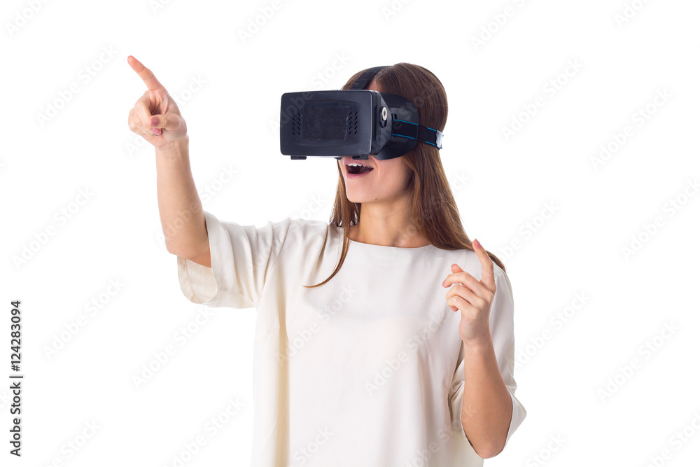 Woman using VR glasses Woman using VR glasses