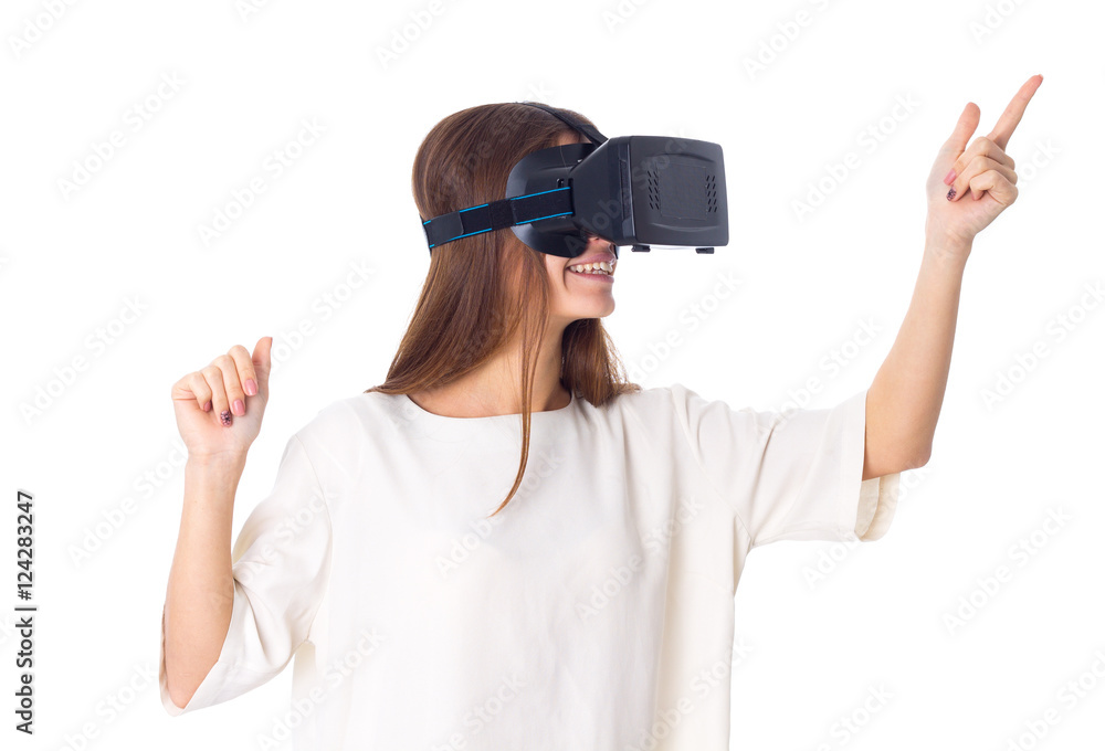 Woman using VR glasses Woman using VR glasses