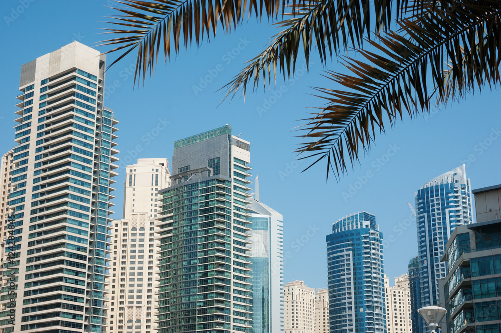 Modern buildings in Dubai Marina Modern buildings in Dubai Marina