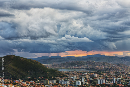 Stormy skies over Cochabamba, Bolivia photo