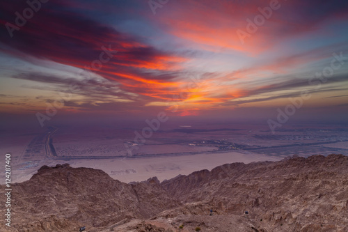 The View From The Mercure Hotel At The Top Of Jebel Hafeet Mountain; Al Ain, Abu Dhabi, United Arab Emirates photo