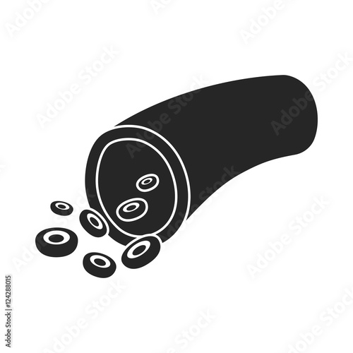 Blood vessel icon in black style isolated on white background. Organs symbol stock vector illustration.