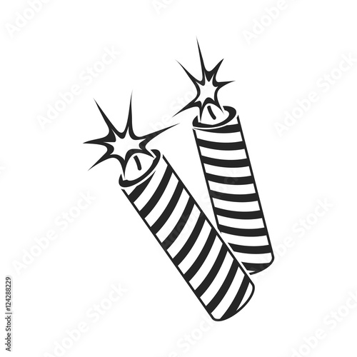 Patriotic fireworks icon in black style isolated on white background. Patriot day symbol stock vector illustration.