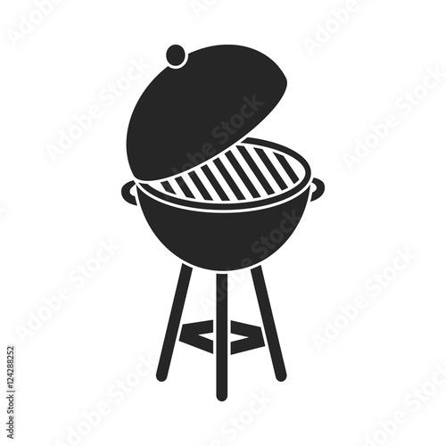 Barbecue icon in black style isolated on white background. Patriot day symbol stock vector illustration.