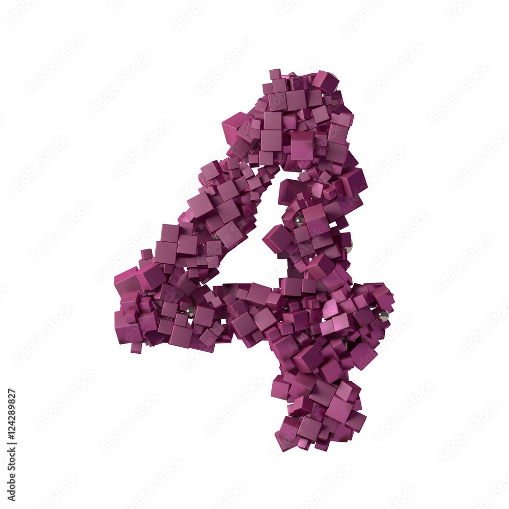 numbers from cubes, 4, four, 