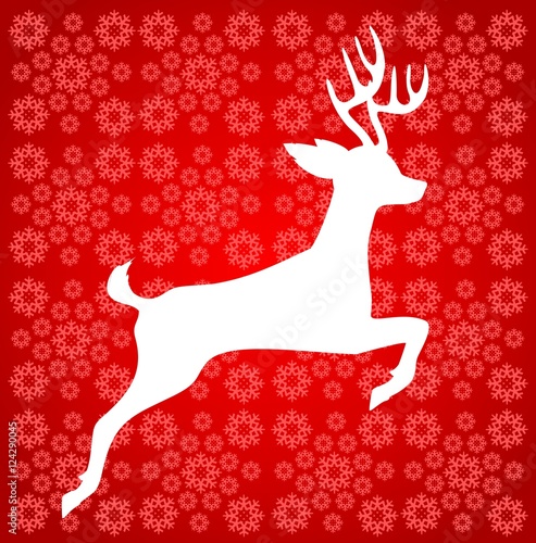 Deer Silhouette with Flakes Pattern