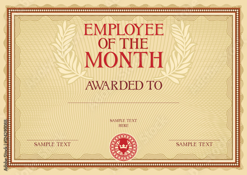 employee of the month - certificate template