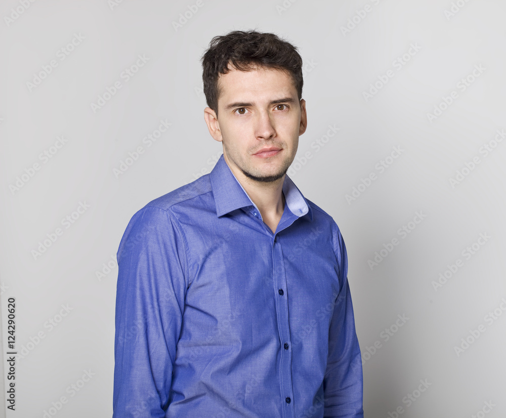 Handsome bussinessman in blue shirt Handsome bussinessman in blue shirt