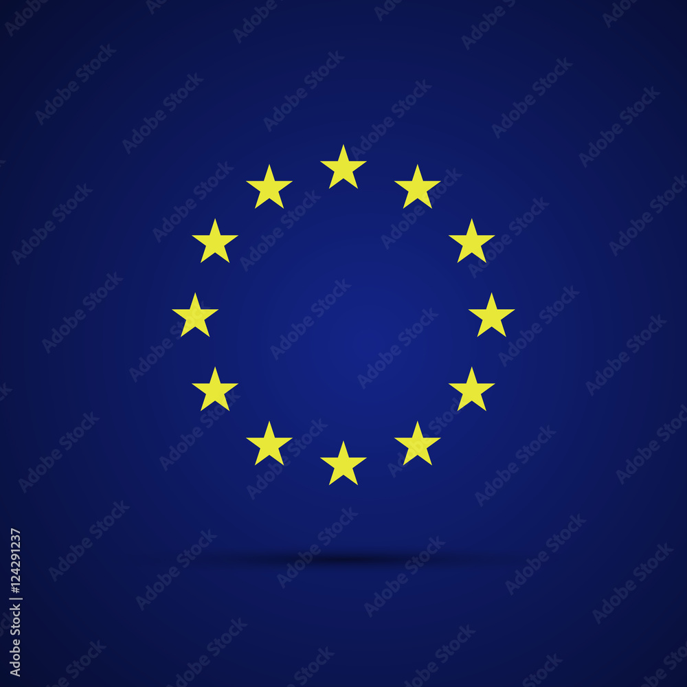 Circular stars of the European Union on blue background, vector illustration