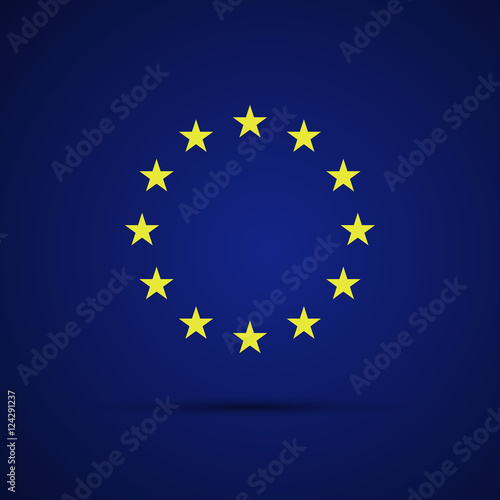 Circular stars of the European Union on blue background, vector illustration