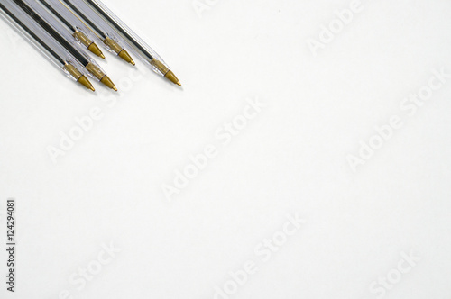blue pen on white background