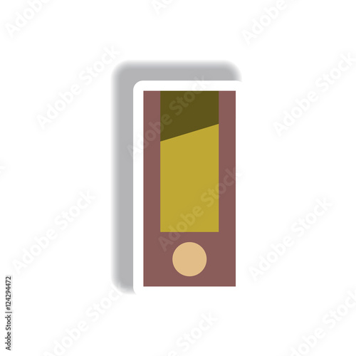 Vector illustration paper sticker Halloween icon Guillotine