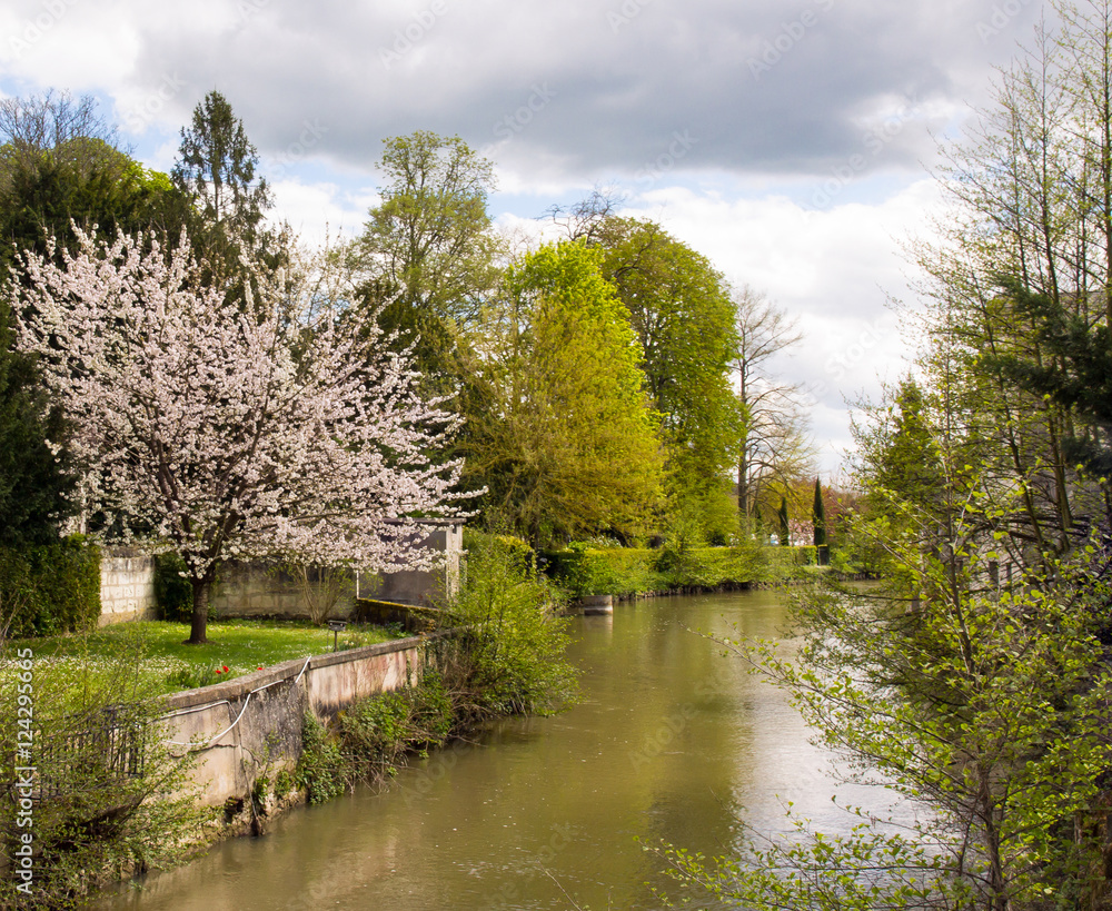The Indre River Flowing through Loches in Central France The Indre River Flowing through Loches in Central France