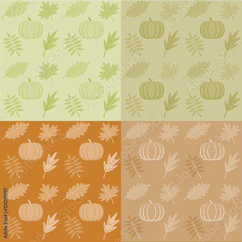 vector texture fall pumpkins and leaves