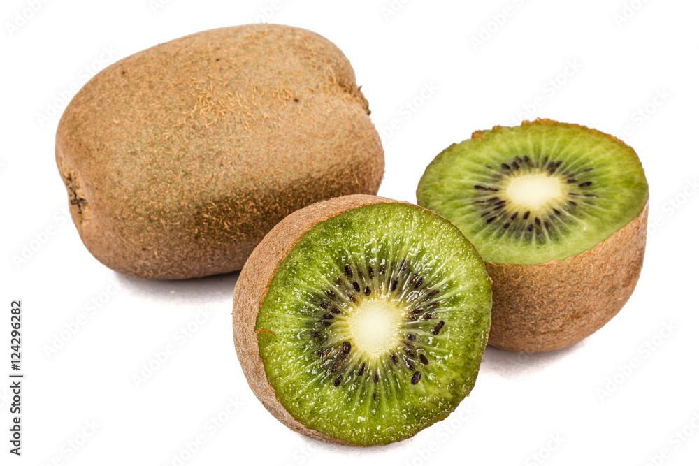 Juicy kiwi fruit, isolated on white background