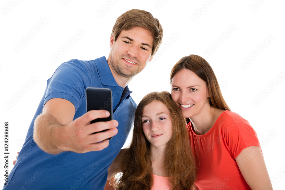 Parent Taking Selfie With Their Daughter Parent Taking Selfie With Their Daughter
