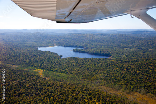 Adirondack forests, lakes, creeks and mountains aerial terrain v