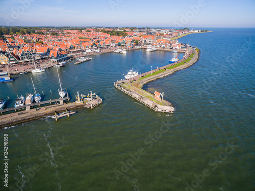 Aerial view of Volendam city in Netherlands © alexkazachok