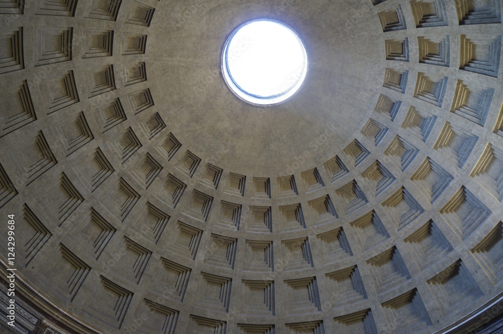 Inside Pantheon Dome with Light Coming In