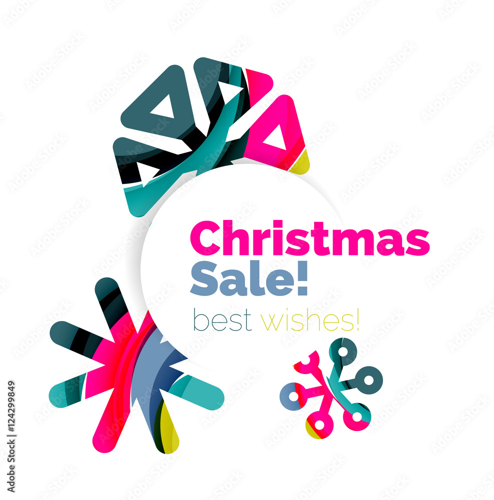 Christmas and New Year geometric paper design banner Christmas and New Year geometric paper design banner