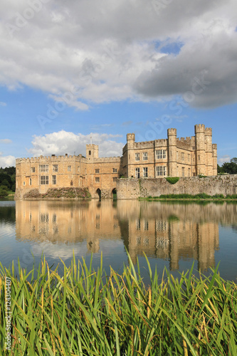 Leeds Castle and lake, landmark near London, UK