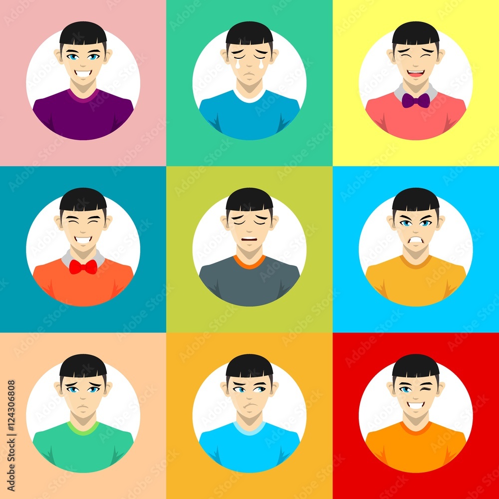 Fototapeta premium male avatar icon vector. profile picture character in flat design 