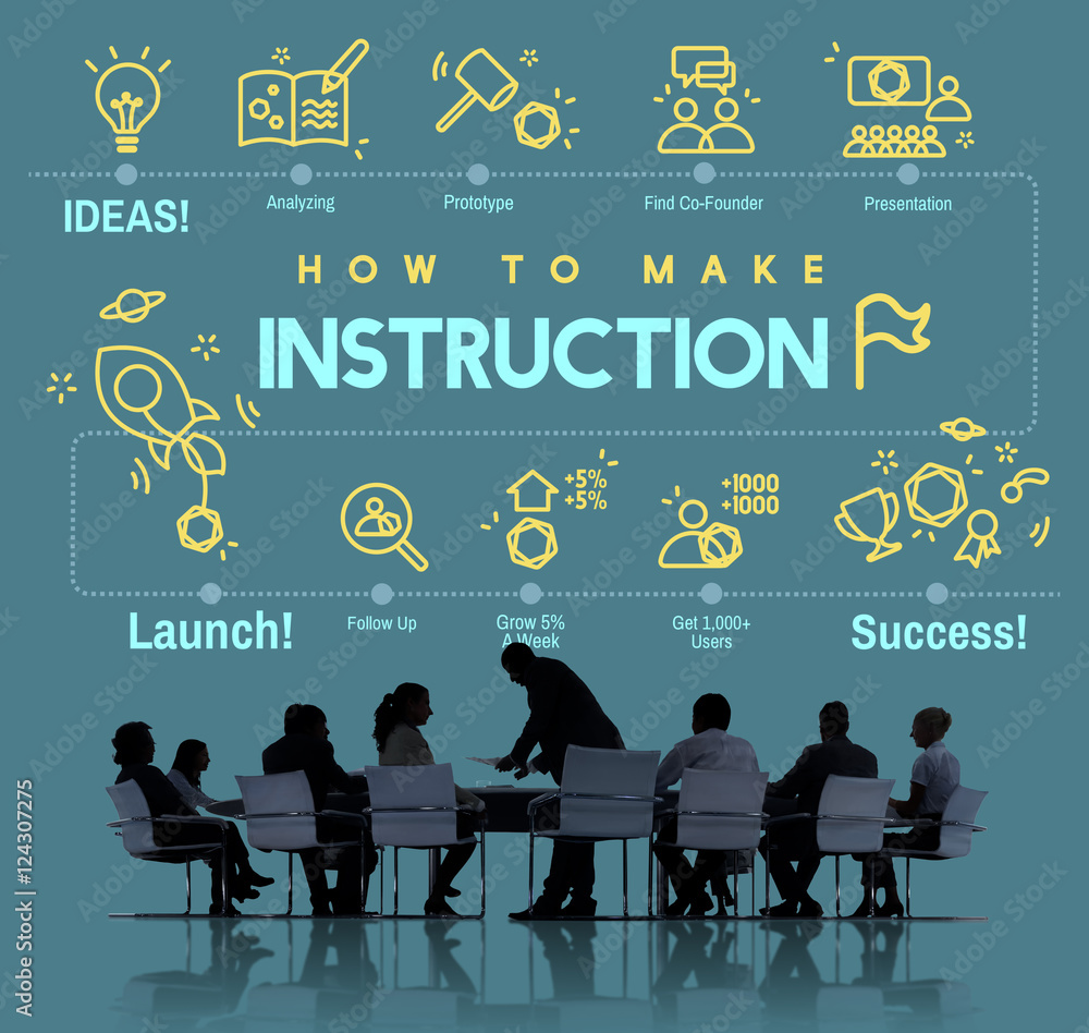 Naklejka premium Instruction Document Guidebook Handbook Help Concept