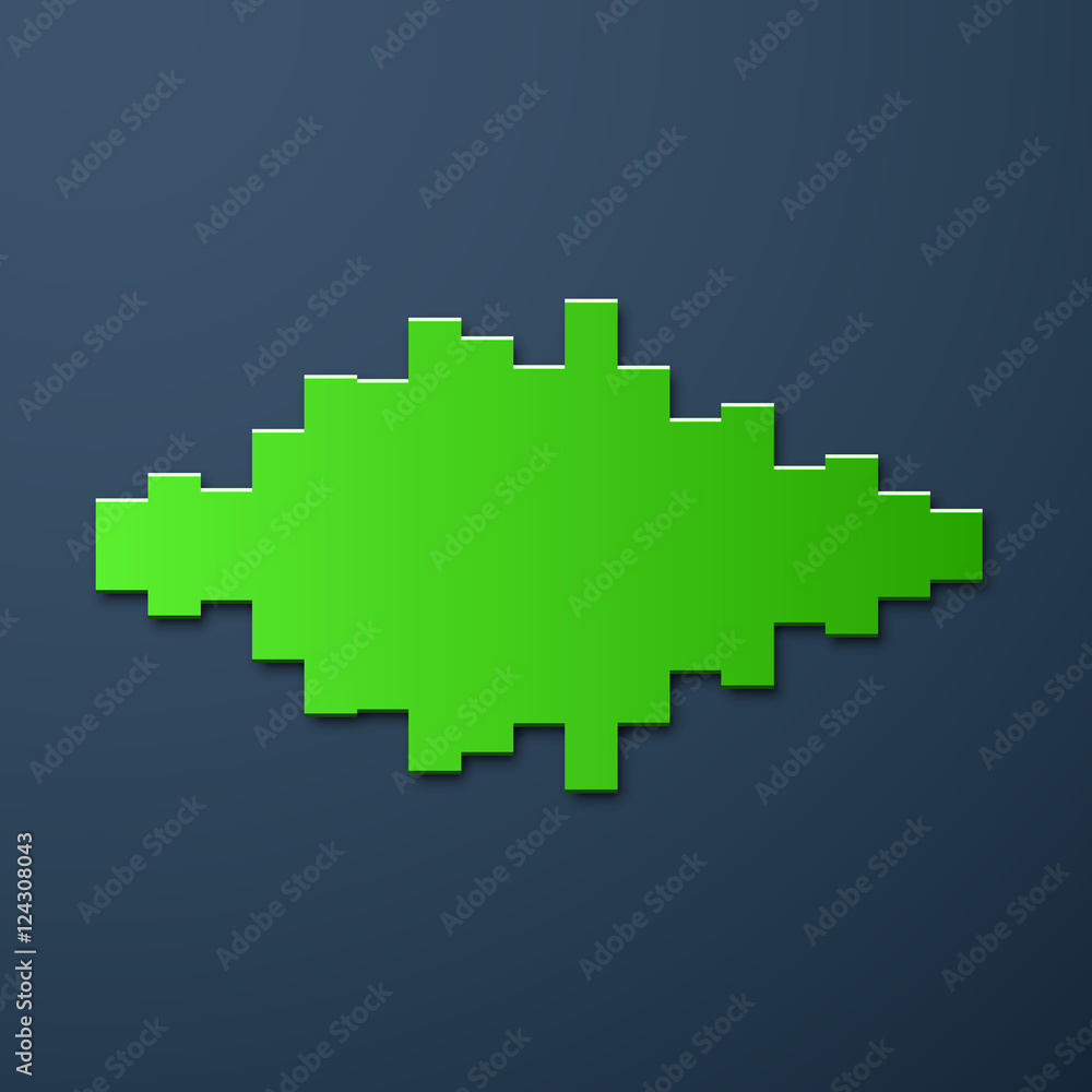 Fototapeta premium Silhouette of sound waveform with shadow