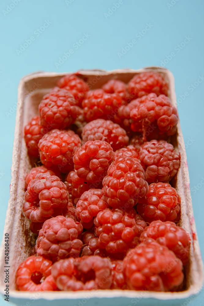 box of raspberries box of raspberries